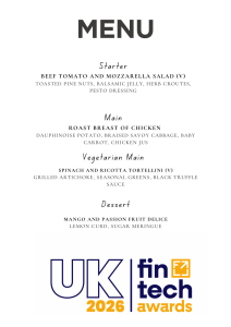 UKFT Programme Meal Plan